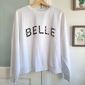 Ted Baker Belle Sweatshirt Graphic Print Size L (m) White Blue